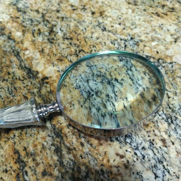 Textured Pewter Deer Antlers Magnifying Glass Decorative Desk Top - Picture 8 of 8